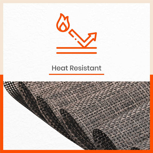 Woven PVC Table Mats / Placemats for Dining Table at Home (Sera - Set of 6)